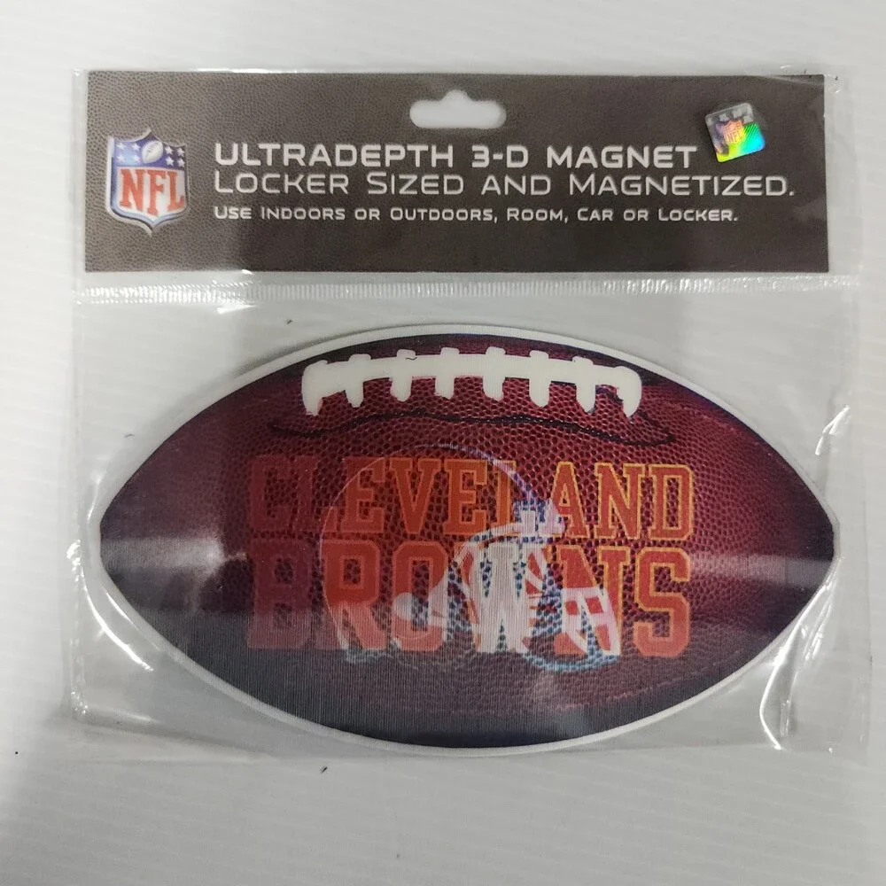 NFL Cleveland Browns Ultradepth 3-D Magnet Locker Sized Plastic Football Gear